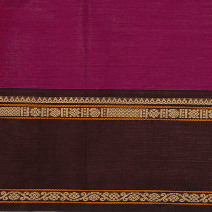 Pink And Brown Kanchi Cotton Saree Vanasingaram For Festive Wear PV MM KC 953 - Cotton Saree - Panjavarnam PV MM KC 953