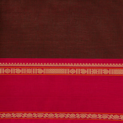 Brown And Pink Kanchi Cotton Saree Vanasingaram For Festive Wear PV MM KC 958 - Cotton Saree - Panjavarnam PV MM KC 958