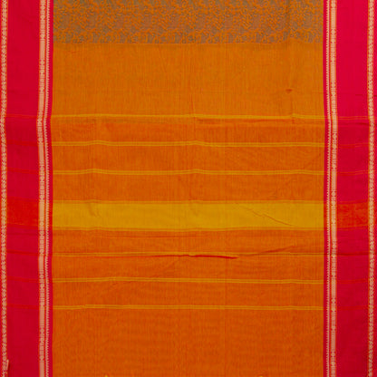 Orange And Red Kanchi Cotton Saree Vanasingaram For Festive Wear PV MM KC 957 - Cotton Saree - Panjavarnam PV MM KC 957