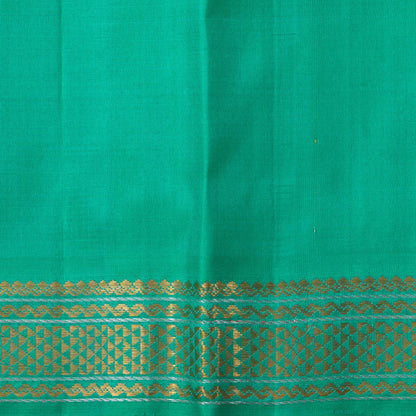 Black And Sea Green Kanchipuram Silk Saree For Festive Wear PV J 1790