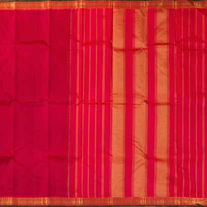 Pink And Orange Kanchipuram Silk Saree For Festive Wear PV J 1205