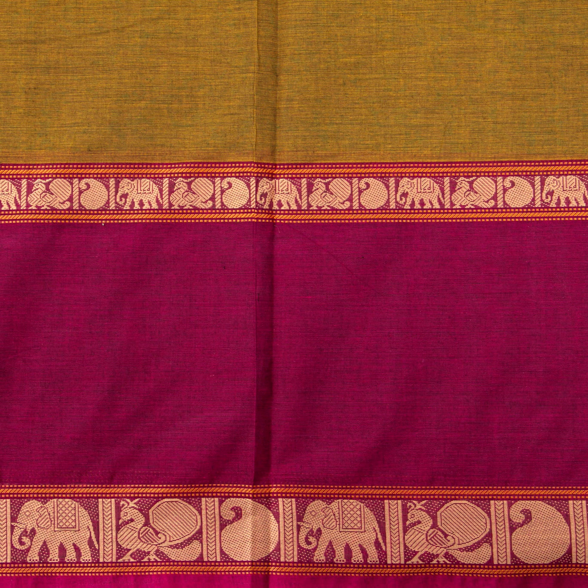 Green And Pink Kanchi Cotton Saree Vanasingaram For Festive Wear PV MM KC 960 - Cotton Saree - Panjavarnam PV MM KC 960