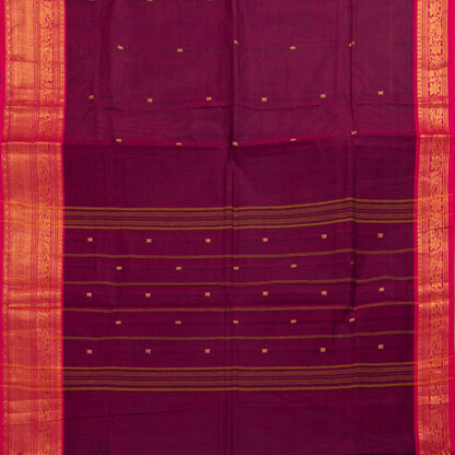 Magenta And Pink Kanchi Cotton Saree For Festive Wear PV MM KC 777 - Cotton Saree - Panjavarnam PV MM KC 777