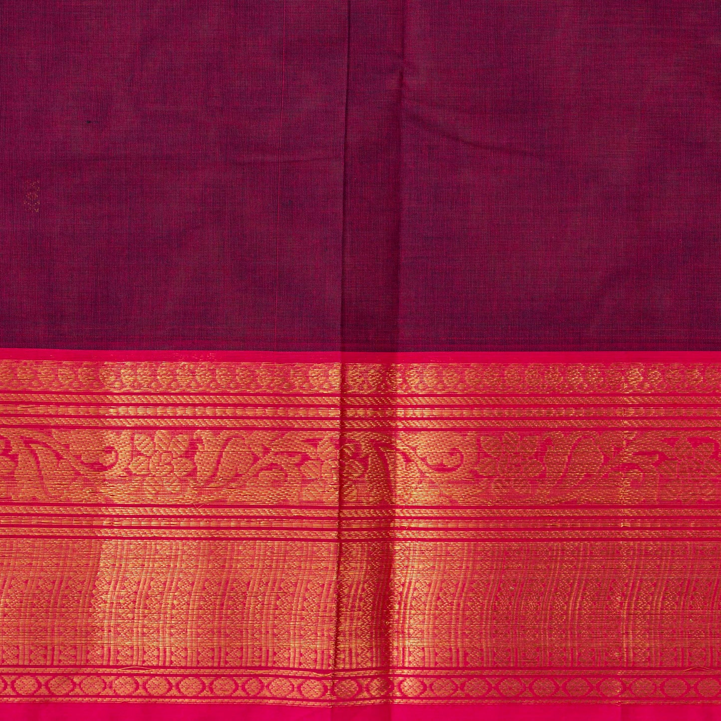 Magenta And Pink Kanchi Cotton Saree For Festive Wear PV MM KC 777 - Cotton Saree - Panjavarnam PV MM KC 777
