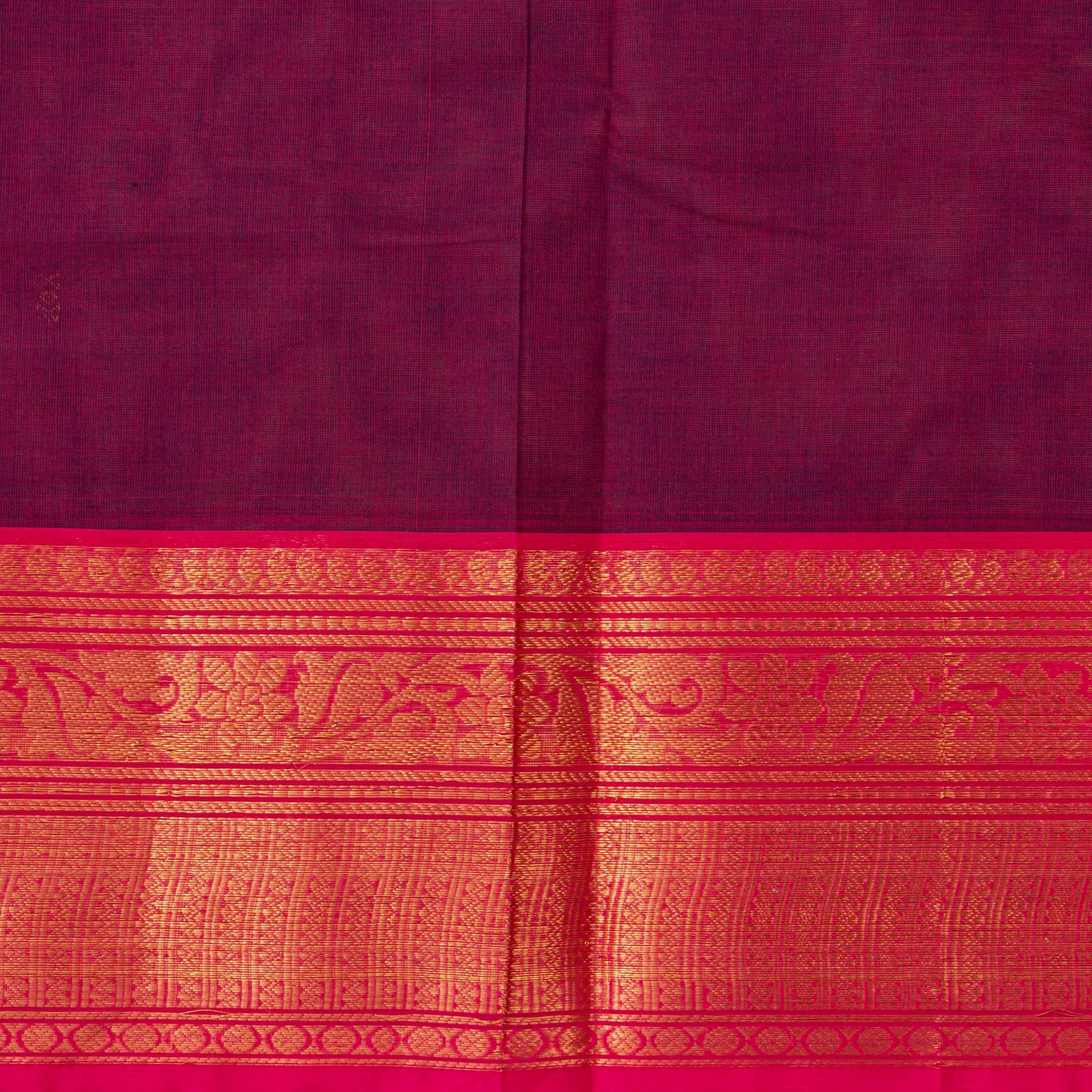 Magenta And Pink Kanchi Cotton Saree For Festive Wear PV MM KC 777 - Cotton Saree - Panjavarnam PV MM KC 777