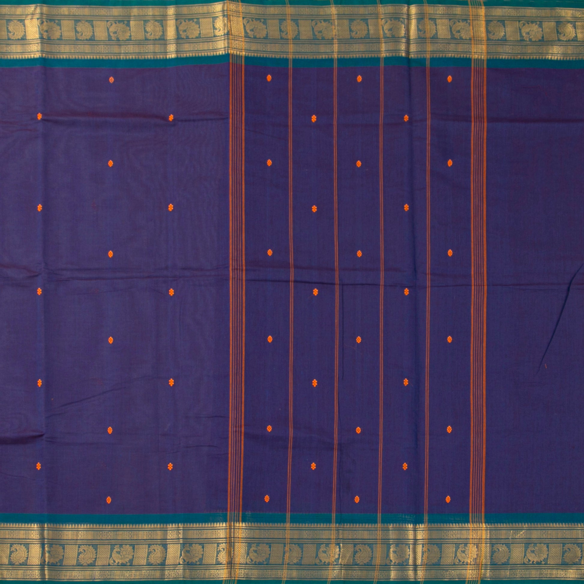 Blue Kanchi Cotton Saree For Festive Wear PV MM KC 770 - Cotton Saree - Panjavarnam PV MM KC 770