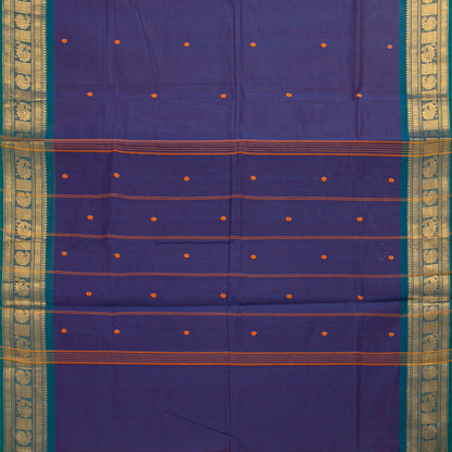 Blue Kanchi Cotton Saree For Festive Wear PV MM KC 770 - Cotton Saree - Panjavarnam PV MM KC 770