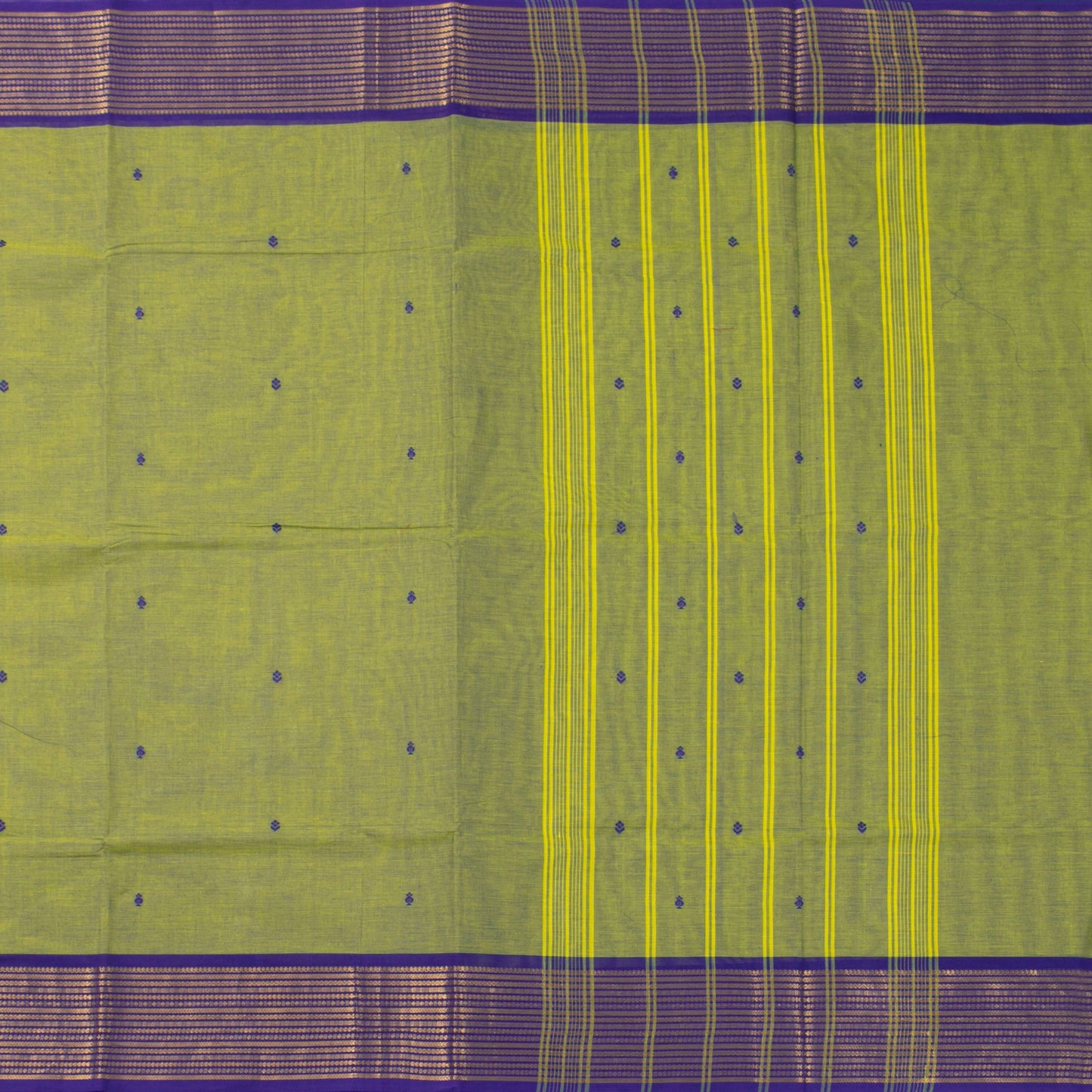 Green And Violet Kanchi Cotton Saree For Festive Wear PV MM KC 796 - Cotton Saree - Panjavarnam PV MM KC 796
