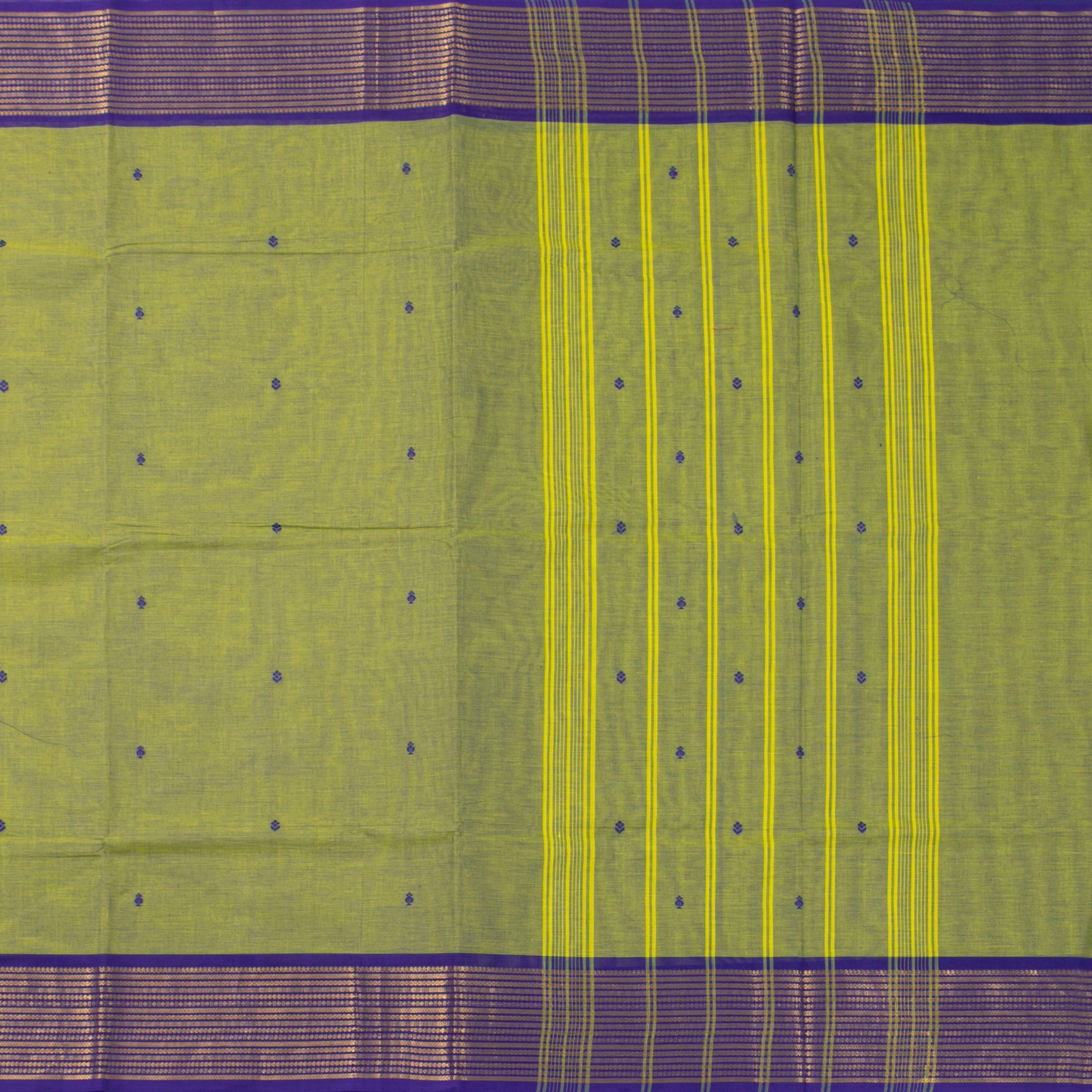 Green And Violet Kanchi Cotton Saree For Festive Wear PV MM KC 796 - Cotton Saree - Panjavarnam PV MM KC 796