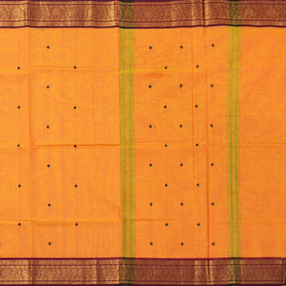 Peach And Magenta Kanchi Cotton Saree For Festive Wear PV MM KC 819