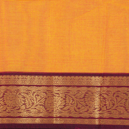 Peach And Magenta Kanchi Cotton Saree For Festive Wear PV MM KC 819