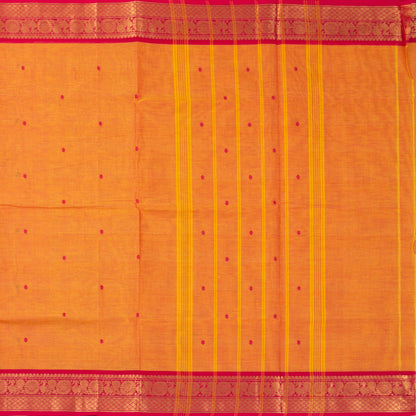 Orange And Pink Kanchi Cotton Saree For Festive Wear PV MM KC 817