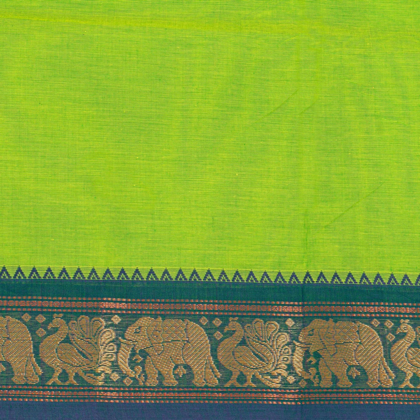Green And Blue Kanchi Cotton Saree For Festive Wear PV MM KC 768 - Cotton Saree - Panjavarnam PV MM KC 768
