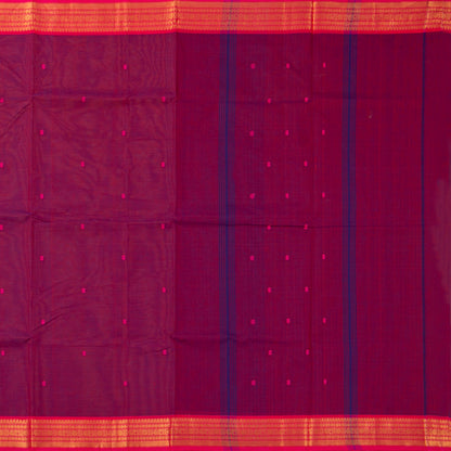 Magenta And Pink Kanchi Cotton Saree For Festive Wear PV MM KC 775 - - Panjavarnam PV MM KC 775