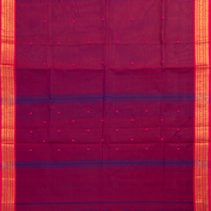 Magenta And Pink Kanchi Cotton Saree For Festive Wear PV MM KC 775 - - Panjavarnam PV MM KC 775
