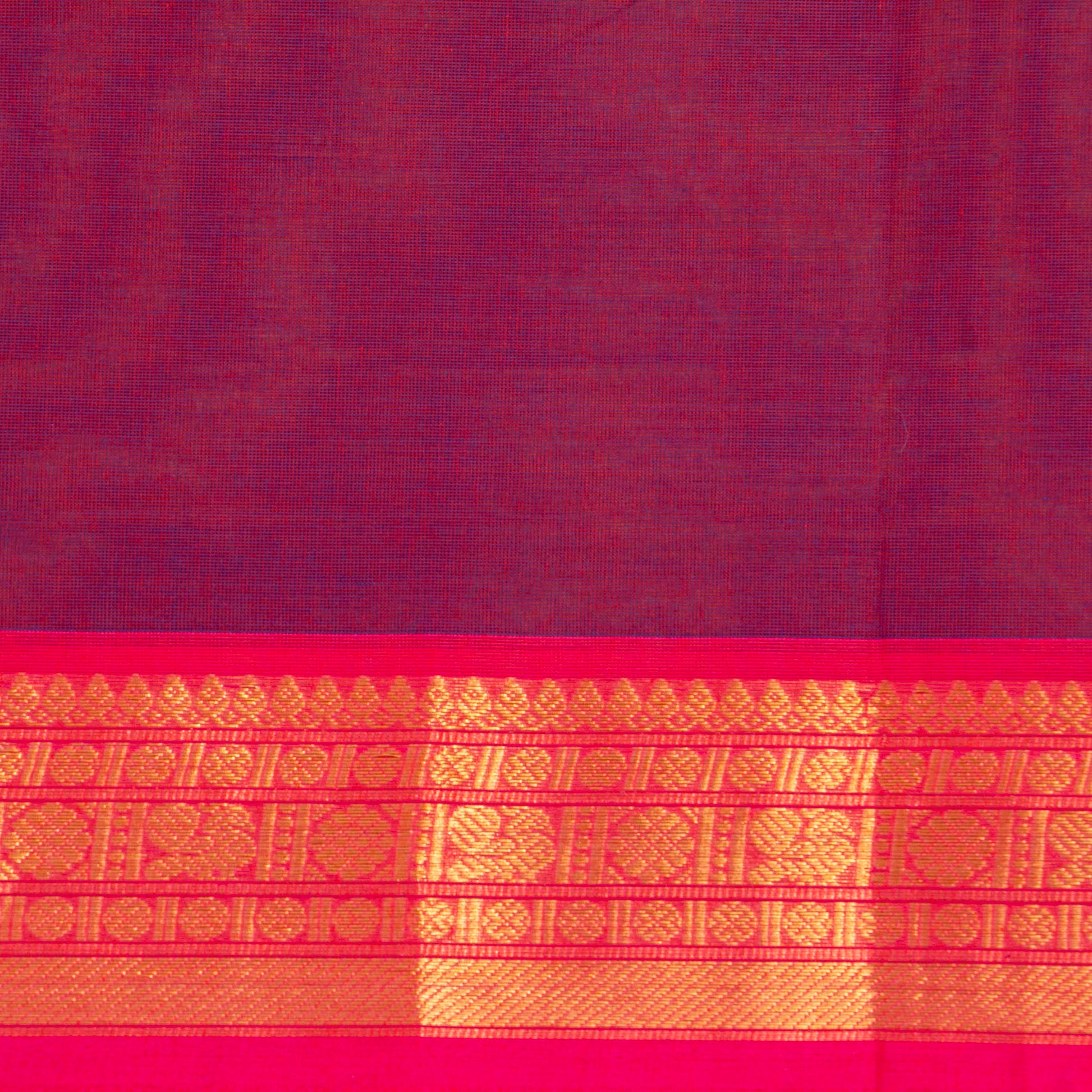 Magenta And Pink Kanchi Cotton Saree For Festive Wear PV MM KC 775 - - Panjavarnam PV MM KC 775