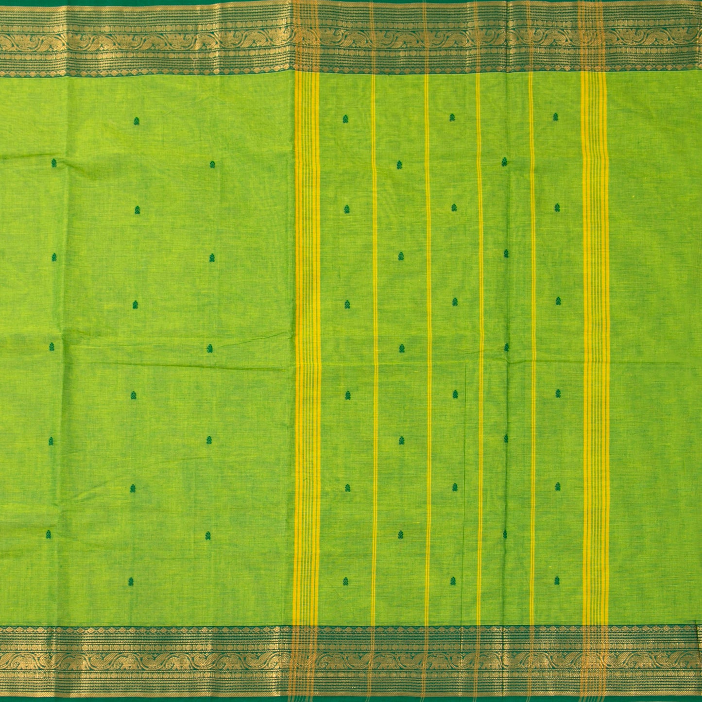 Green Kanchi Cotton Saree For Festive Wear PV MM KC 833 - Cotton Saree - Panjavarnam PV MM KC 833