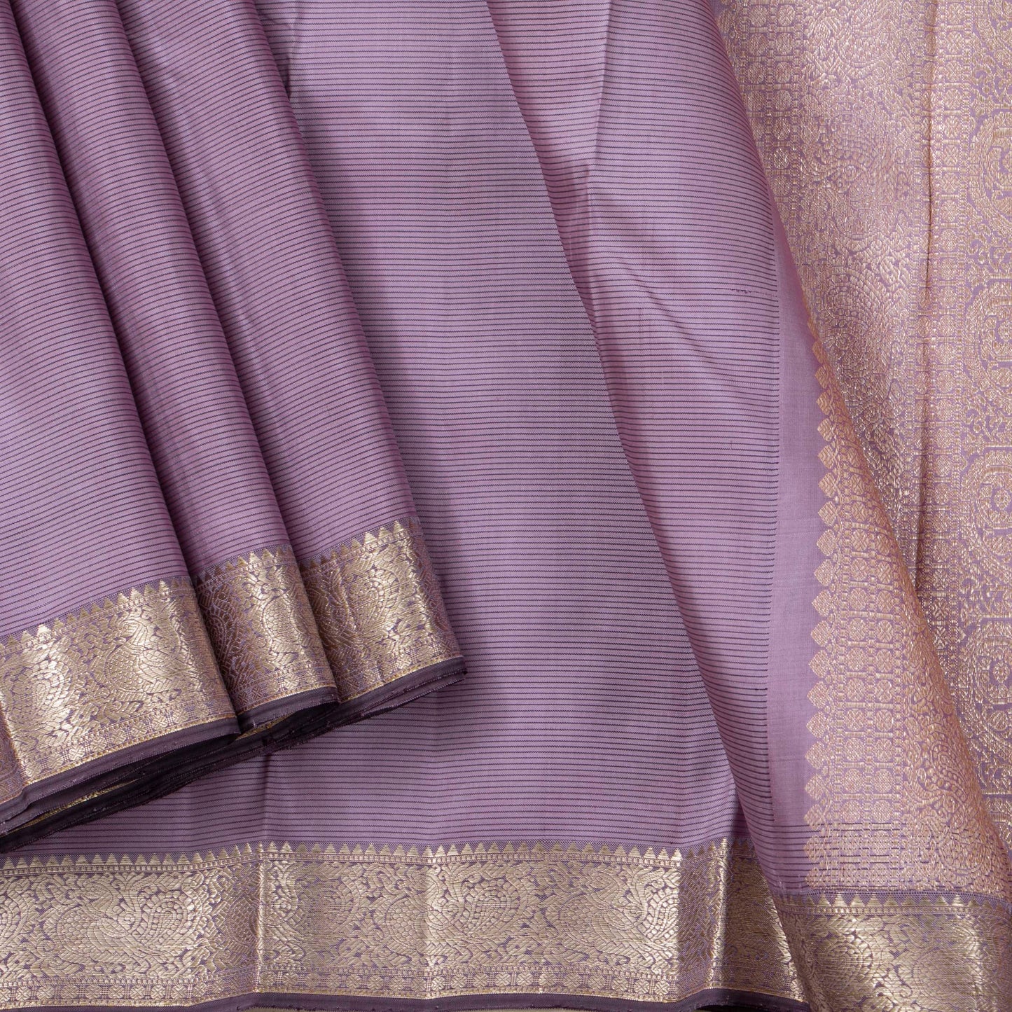 Lilac Kanchipuram Silk Saree For Festive Wear PV NYC 1504