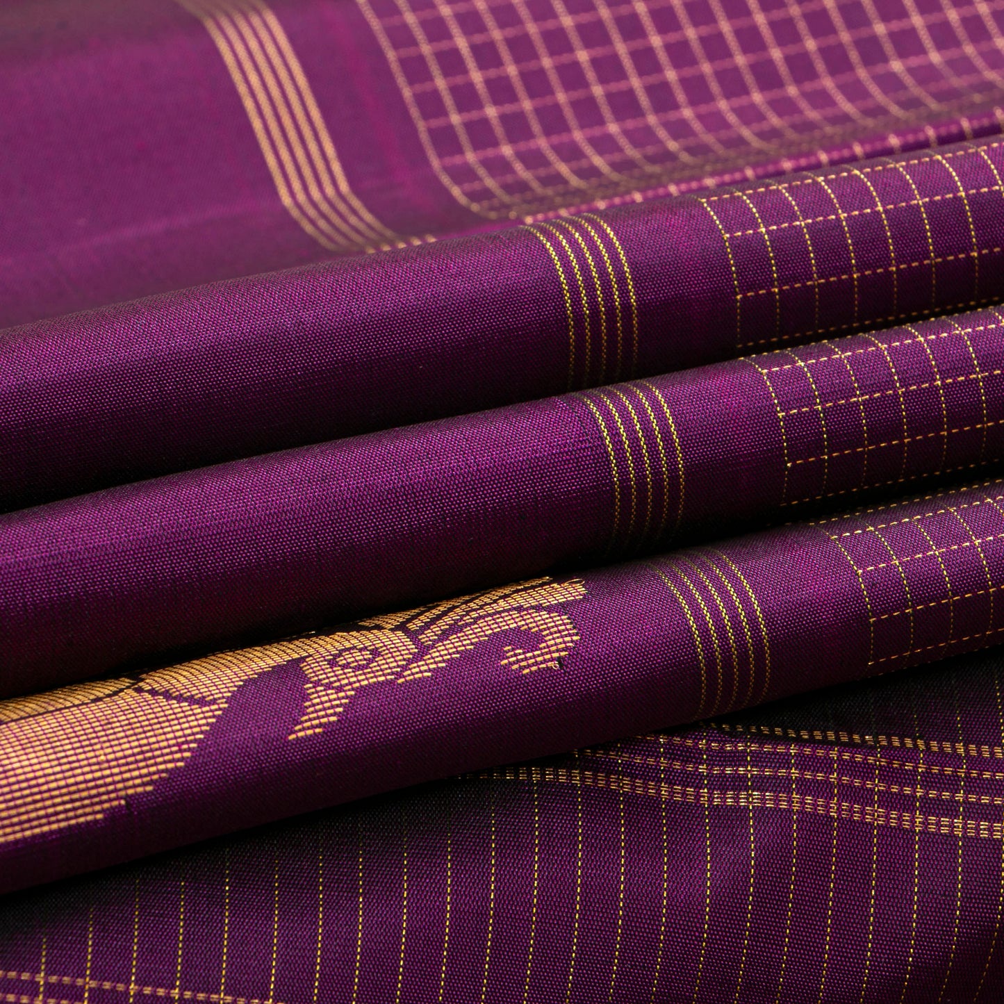 Magenta Kanchipuram Silk Saree For Festive Wear PV NYC 1495