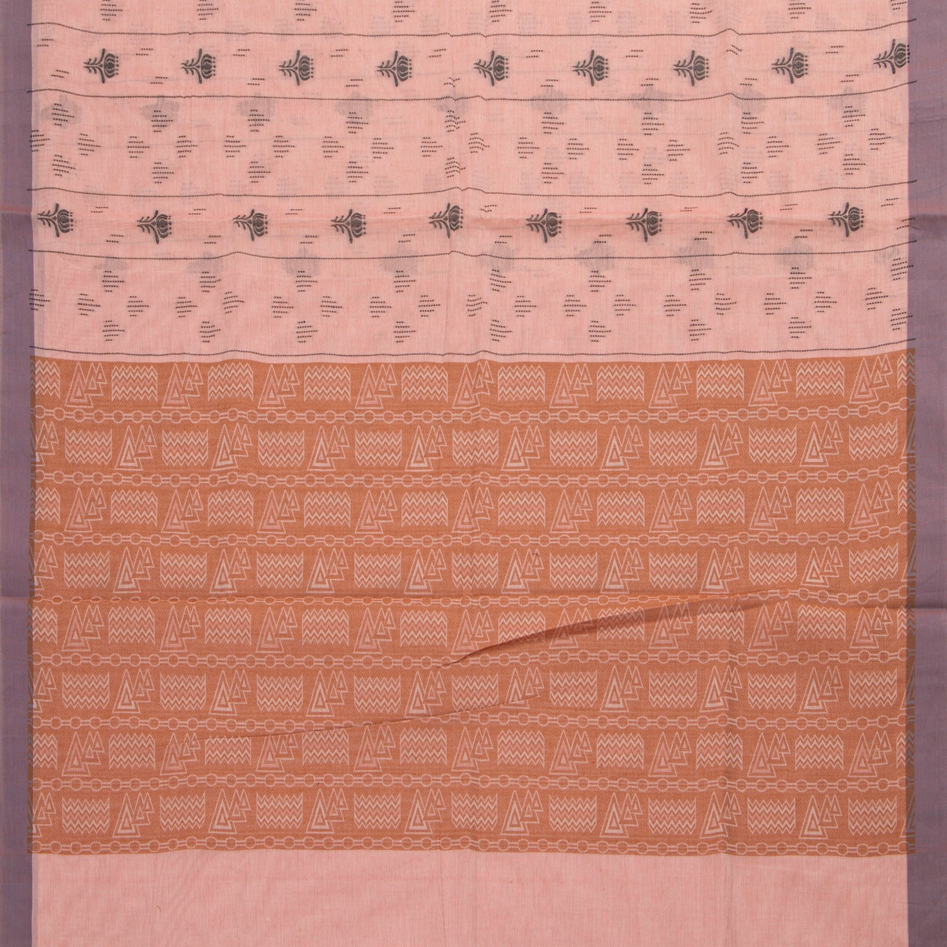 Peach Fancy Cotton Saree For Festive Wear PV MM FC 985 - Cotton Saree - Panjavarnam PV MM FC 986