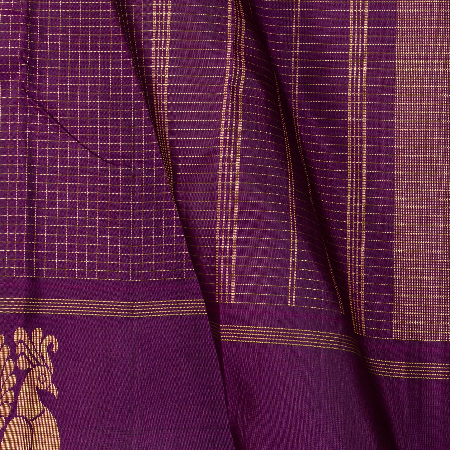 Magenta Kanchipuram Silk Saree For Festive Wear PV NYC 1495