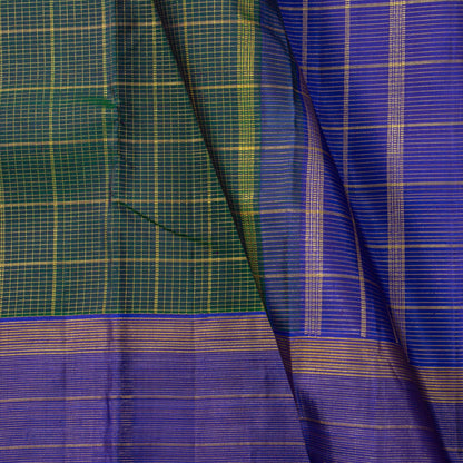 Green And Blue Kanchipuram Silk Saree For Festive Wear PV NYC 1474