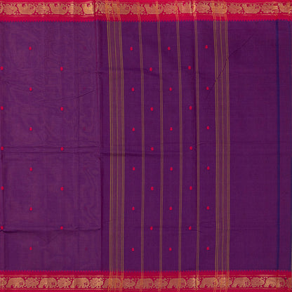 Purple And Pink Kanchi Cotton Saree For Festive Wear PV MM KC 803 - Cotton Saree - Panjavarnam PV MM KC 803