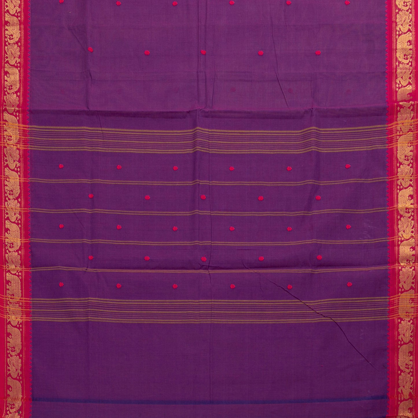 Purple And Pink Kanchi Cotton Saree For Festive Wear PV MM KC 803 - Cotton Saree - Panjavarnam PV MM KC 803