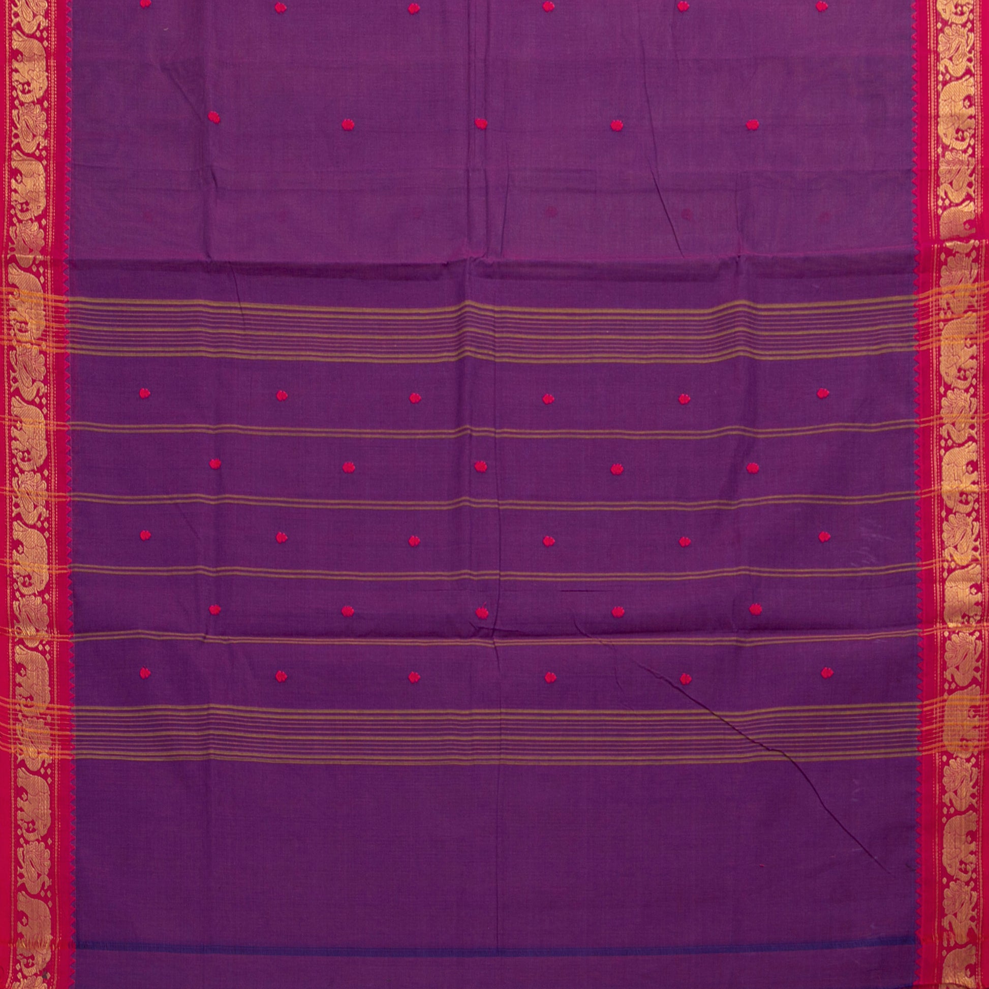 Purple And Pink Kanchi Cotton Saree For Festive Wear PV MM KC 803 - Cotton Saree - Panjavarnam PV MM KC 803