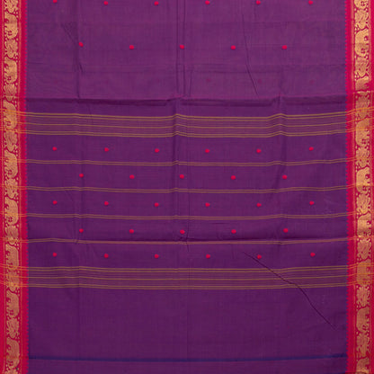 Purple And Pink Kanchi Cotton Saree For Festive Wear PV MM KC 803 - Cotton Saree - Panjavarnam PV MM KC 803