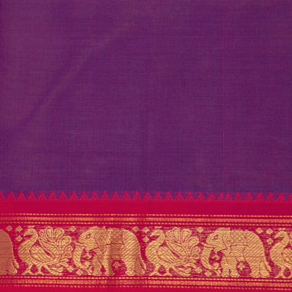 Purple And Pink Kanchi Cotton Saree For Festive Wear PV MM KC 803 - Cotton Saree - Panjavarnam PV MM KC 803