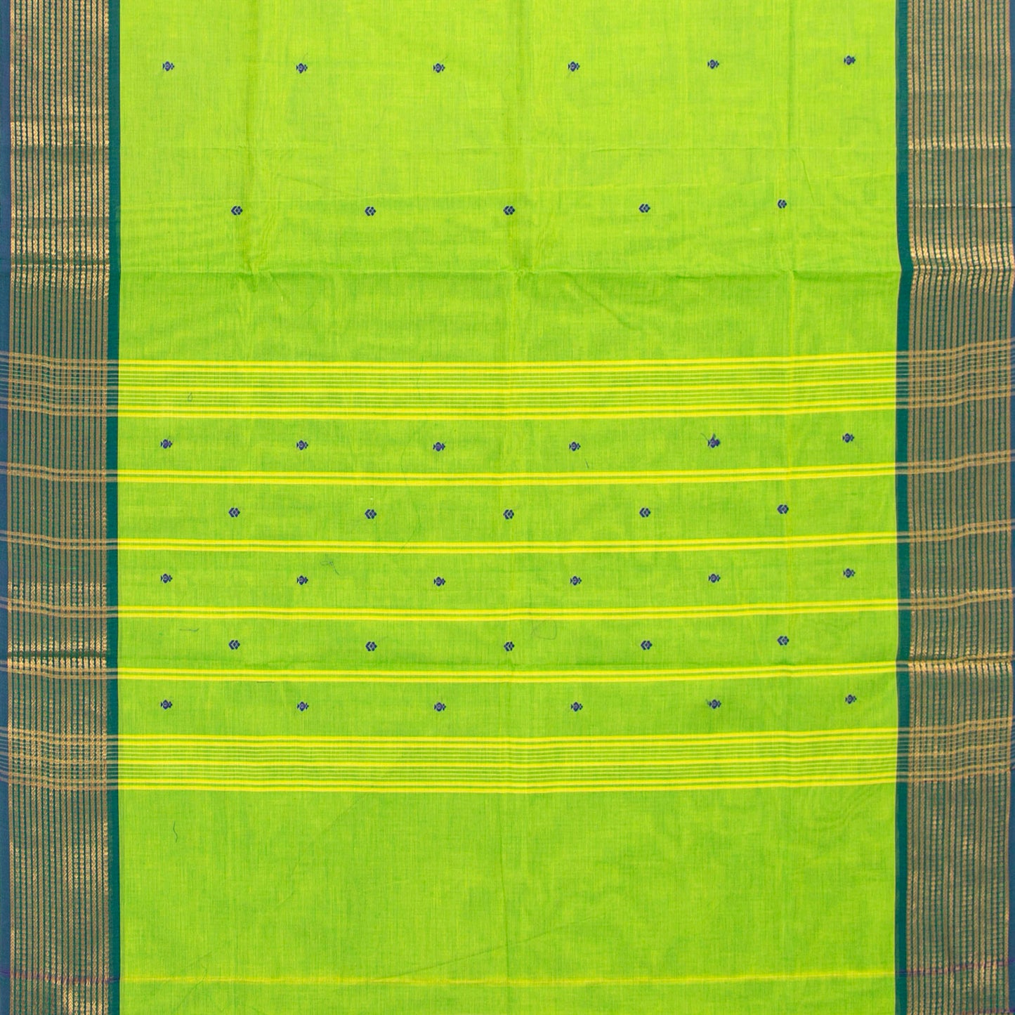 Green And Blue Kanchi Cotton Saree For Festive Wear PV MM KC 778 - Cotton Saree - Panjavarnam PV MM KC 778