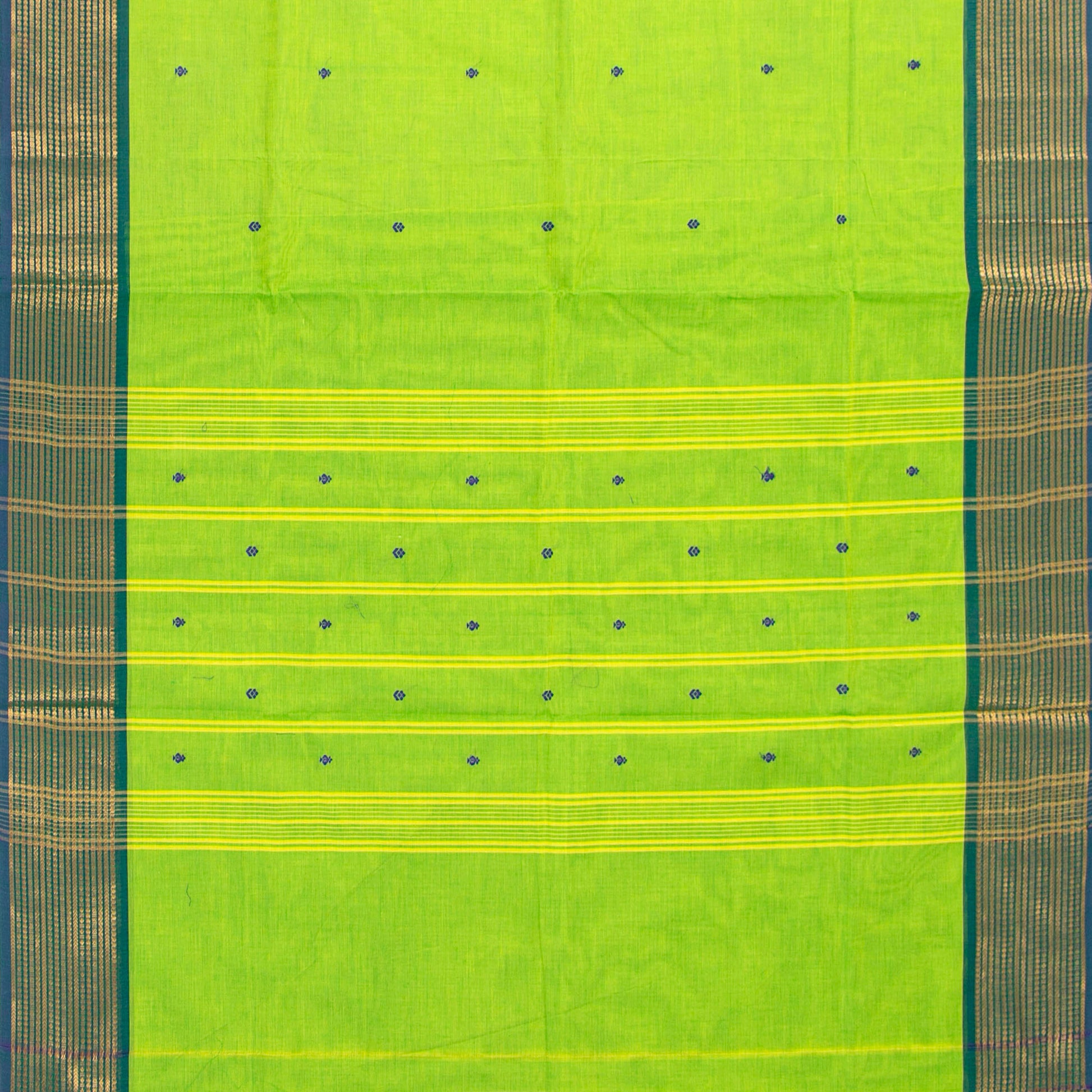 Green And Blue Kanchi Cotton Saree For Festive Wear PV MM KC 778 - Cotton Saree - Panjavarnam PV MM KC 778