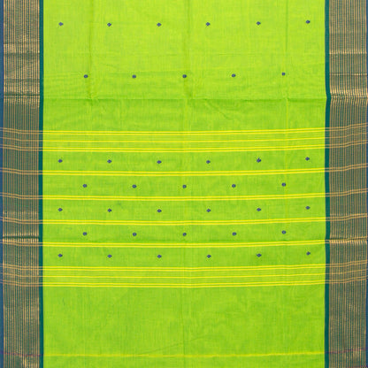 Green And Blue Kanchi Cotton Saree For Festive Wear PV MM KC 778 - Cotton Saree - Panjavarnam PV MM KC 778
