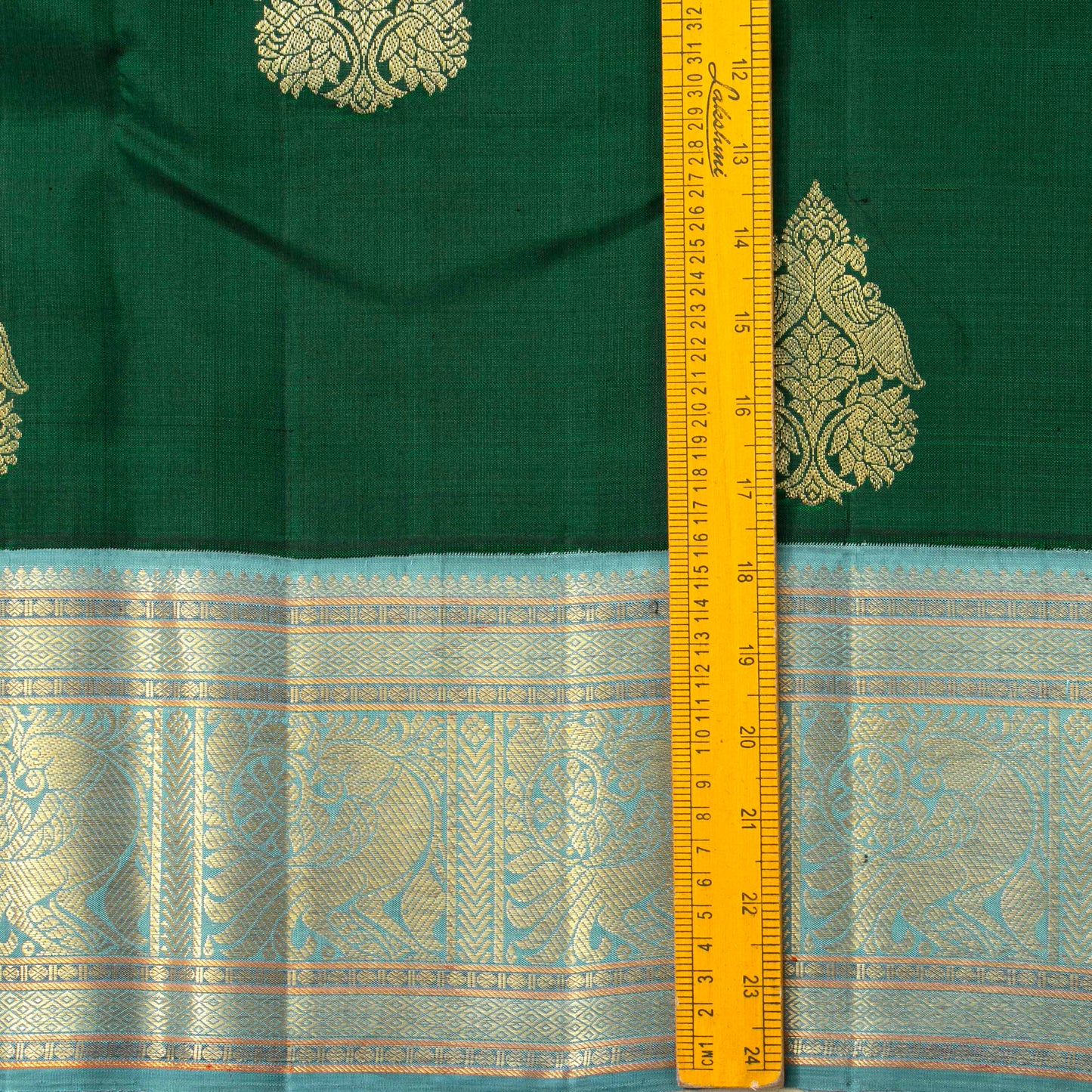 Green And Blue Kanchipuram Silk Saree For Wedding Wear PV NYC 1540