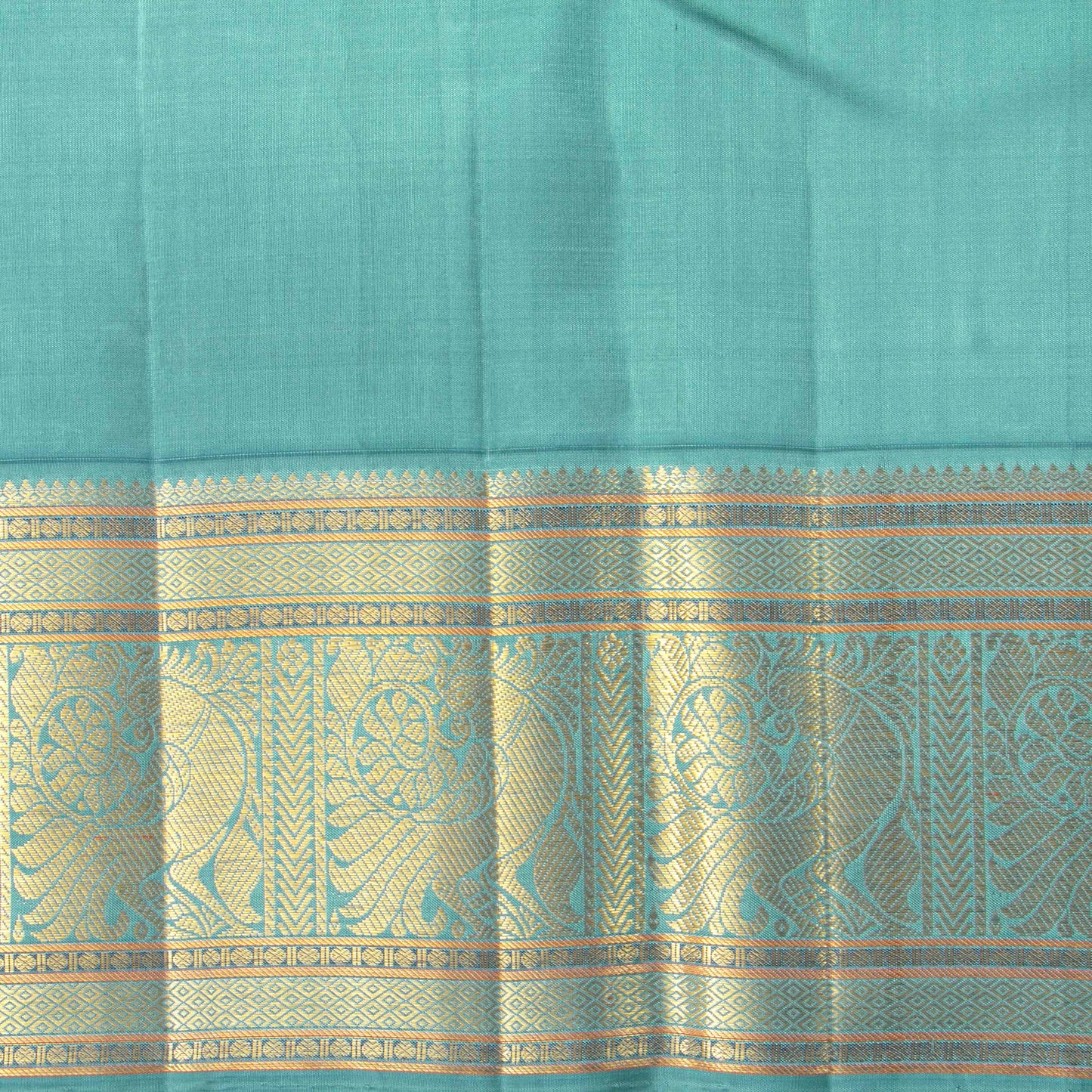 Green And Blue Kanchipuram Silk Saree For Wedding Wear PV NYC 1540