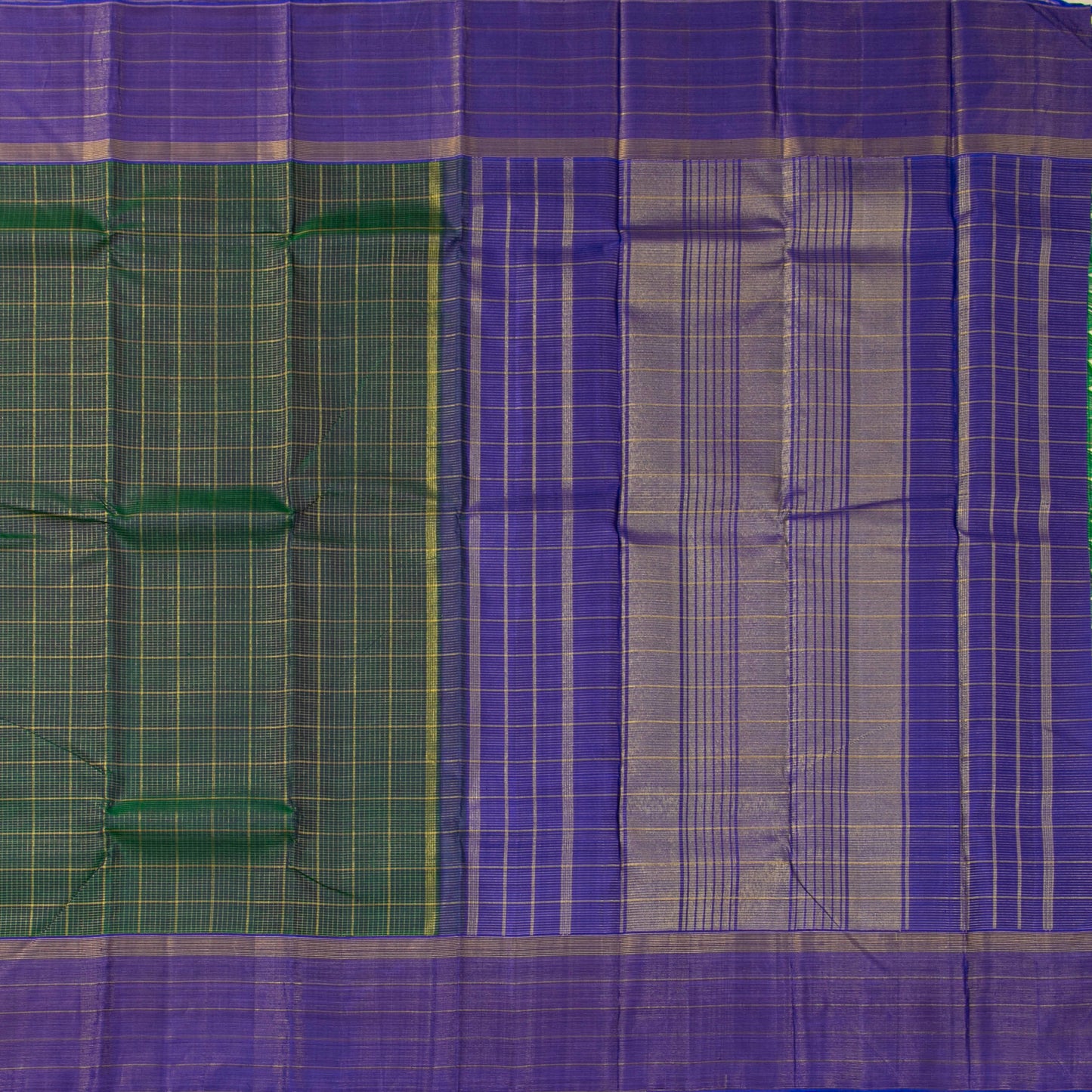 Green And Blue Kanchipuram Silk Saree For Festive Wear PV NYC 1474