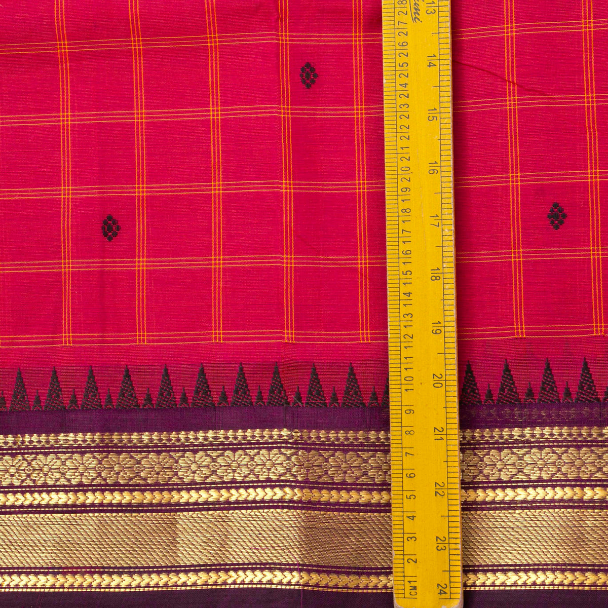 Pink And Purple Kanchi Cotton Saree For Festive Wear PV MM KC 948