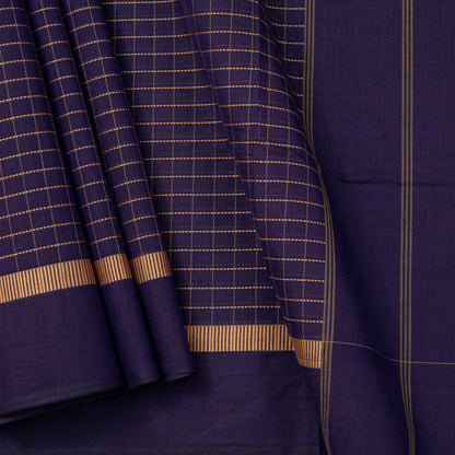 Navy Blue Kanchi Cotton Saree For Festive Wear PV MM KC 928