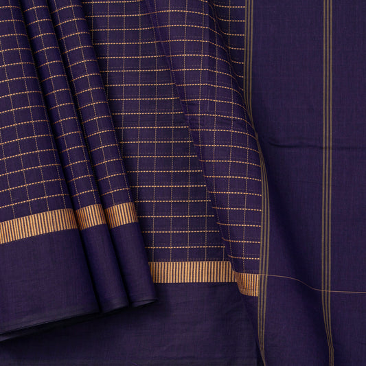 Navy Blue Kanchi Cotton Saree For Festive Wear PV MM KC 928