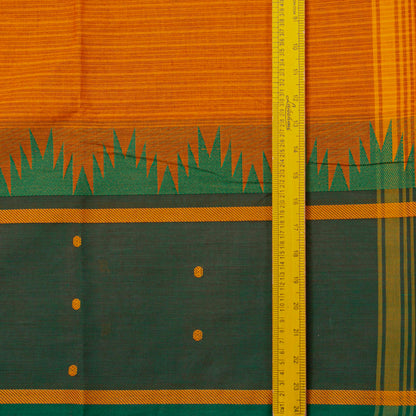 Orange Kanchi Cotton Saree Ganga Jamuna Border For Festive Wear PV MM KC 932