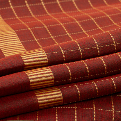 Maroon Kanchi Cotton Saree For Festive Wear PV MM KC 927