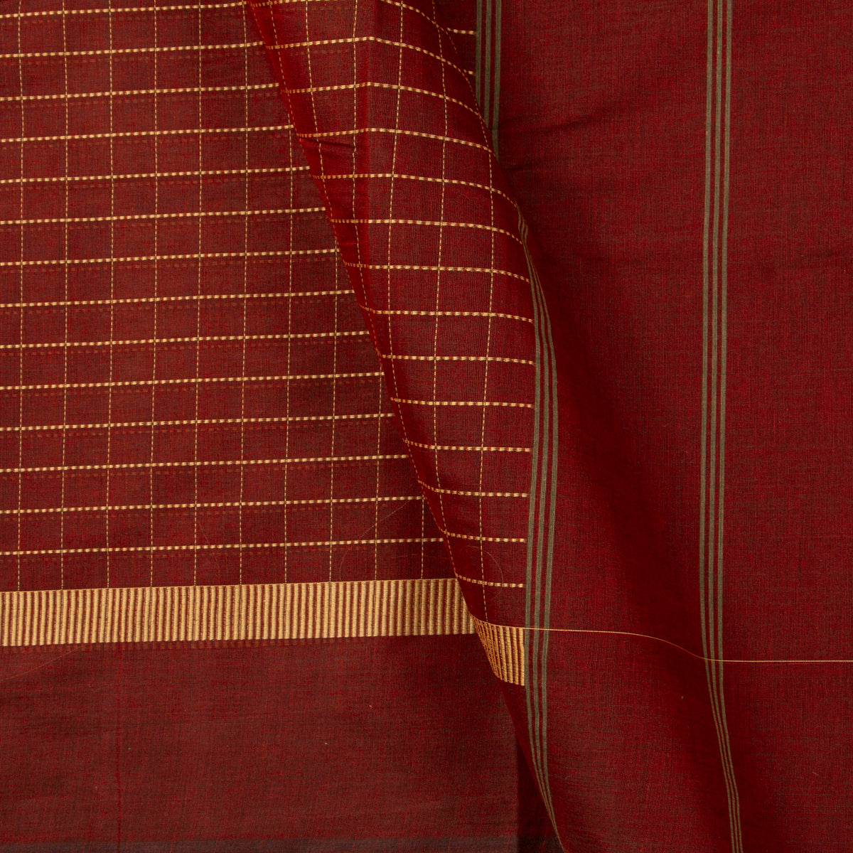 Maroon Kanchi Cotton Saree For Festive Wear PV MM KC 927