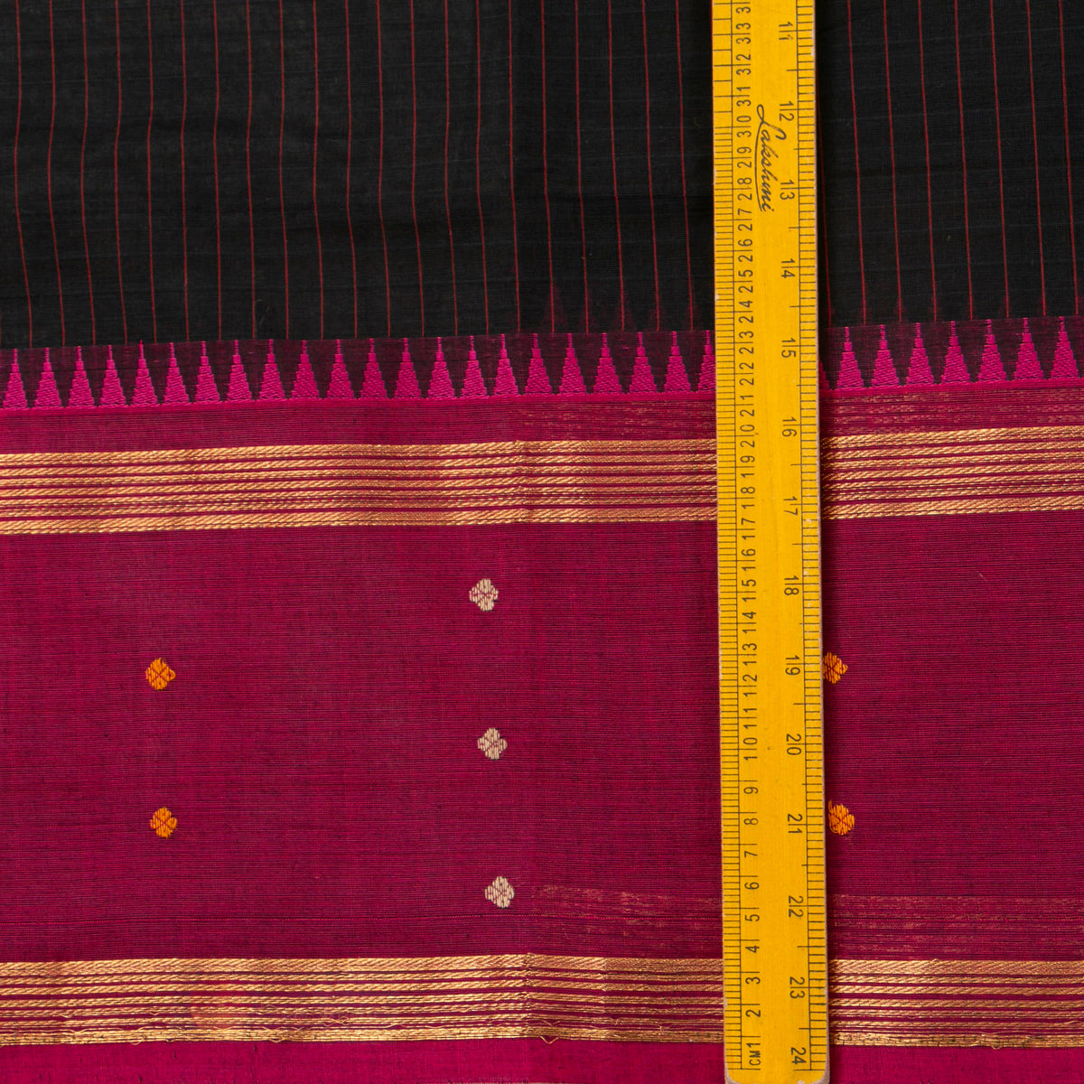 Black And Magenta Kanchi Cotton Saree For Festive Wear PV MM KC 926
