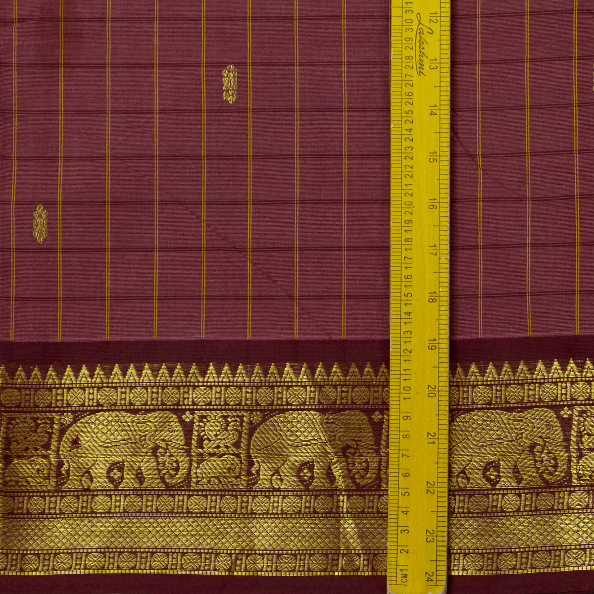 Pink And Brown Kanchi Cotton Saree For Festive Wear PV MM KC 930