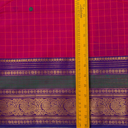 Pink And Purple Kanchi Cotton Saree For Festive Wear PV MM KC 931