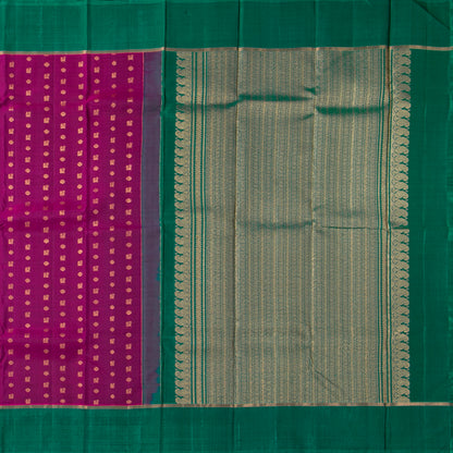 Magenta And Green Kanchipuram Silk Saree For Festive Wear PV NYC 1550