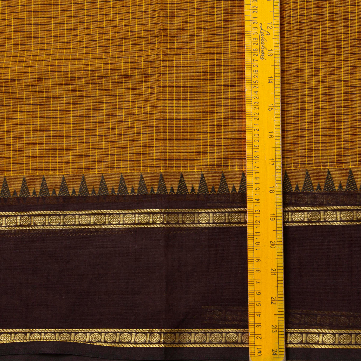 Mustard And Brown Kanchi Cotton Saree For Festive Wear PV MM KC 738