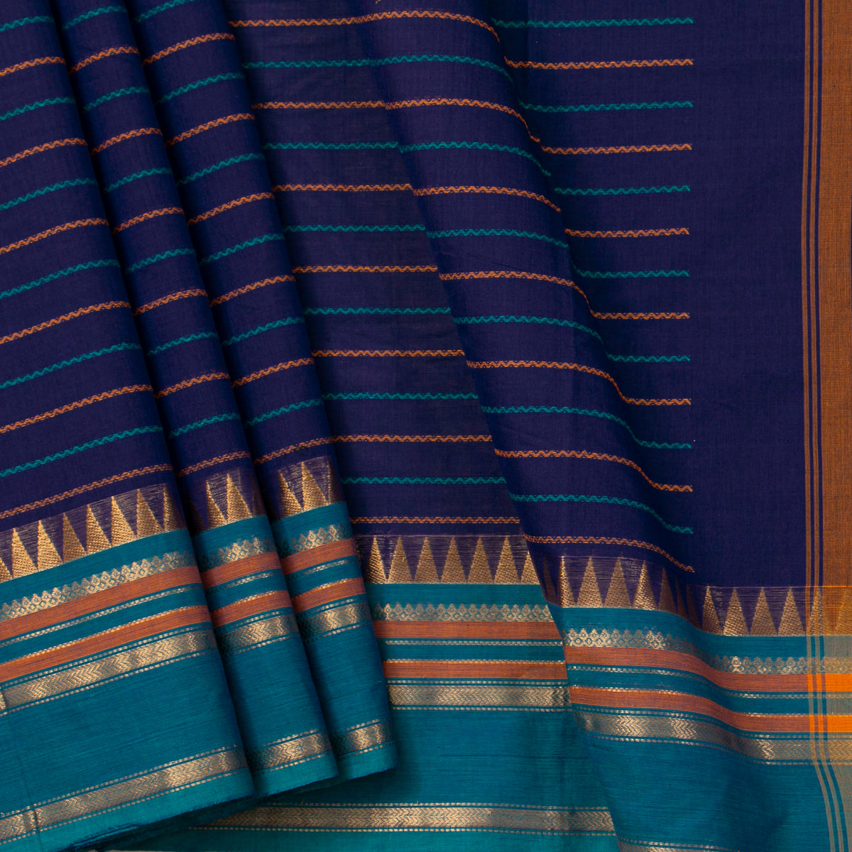 Blue Kanchi Cotton Saree For Festive Wear PV MM KC 921