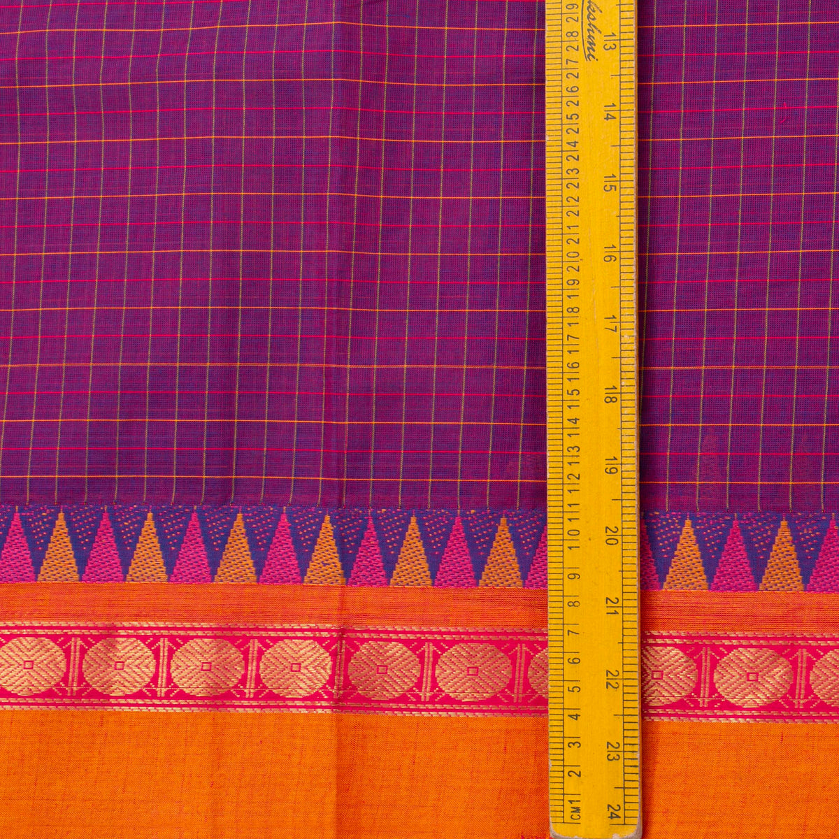 Magenta And Orange Kanchi Cotton Saree For Festive Wear PV MM KC 746